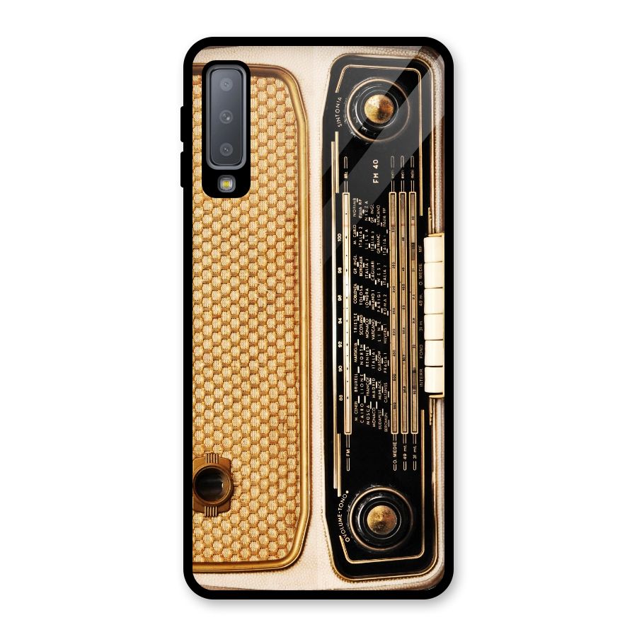 Vintage Radio Glass Back Case for Galaxy A7 (2018)