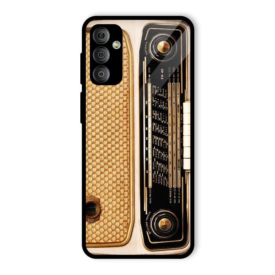 Vintage Radio Glass Back Case for Galaxy F23