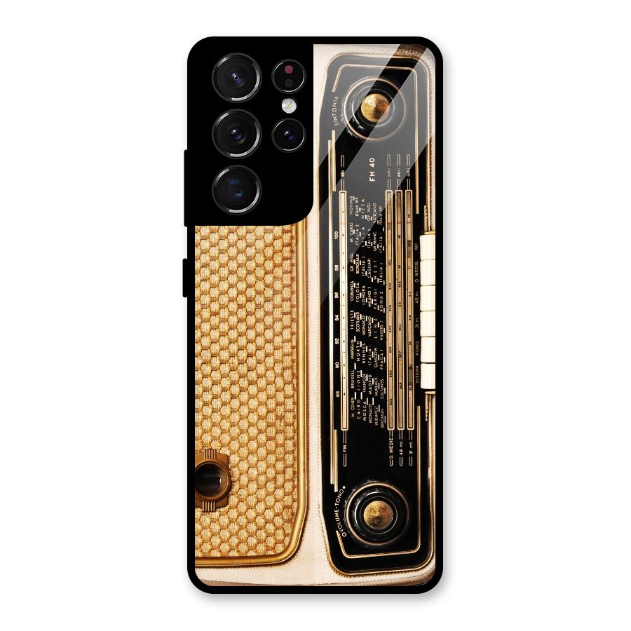 Vintage Radio Glass Back Case for Galaxy S21 Ultra 5G