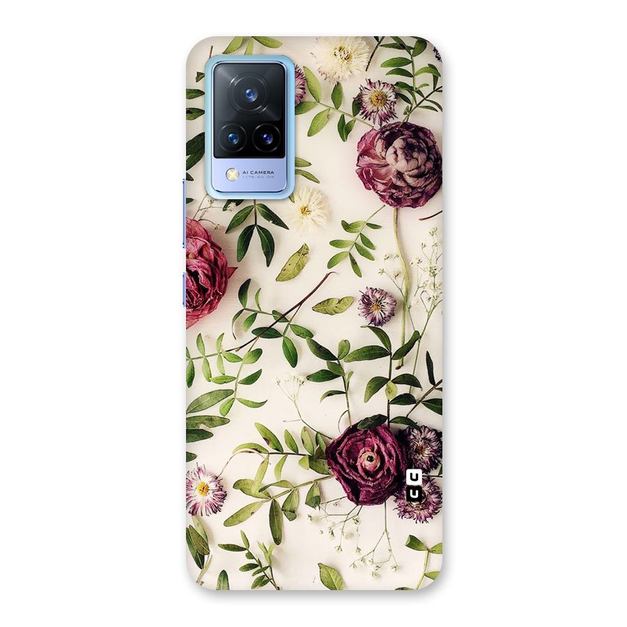 Vintage Rust Floral Back Case for Vivo V21 5G