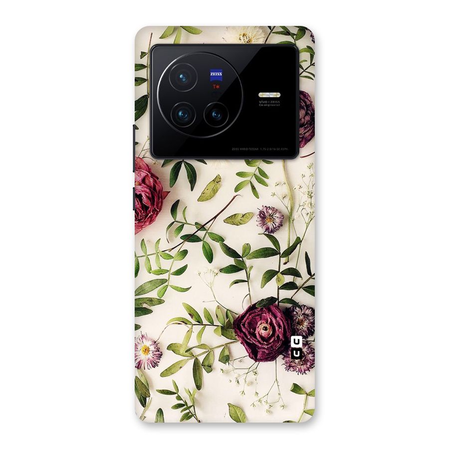 Vintage Rust Floral Back Case for Vivo X80