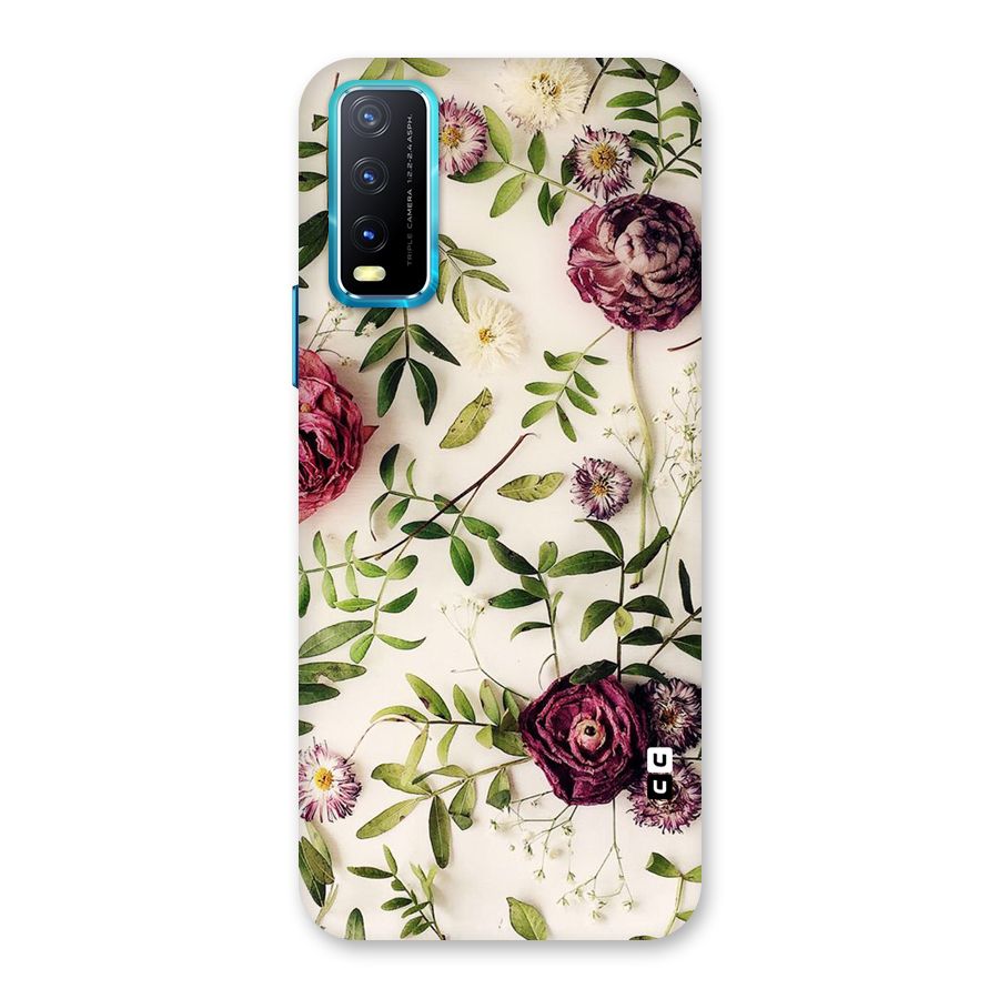 Vintage Rust Floral Back Case for Vivo Y20
