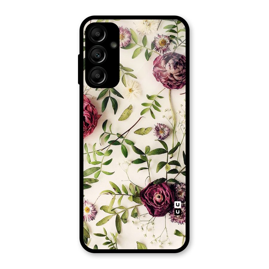 Vintage Rust Floral Glass Back Case for Galaxy A14 5G