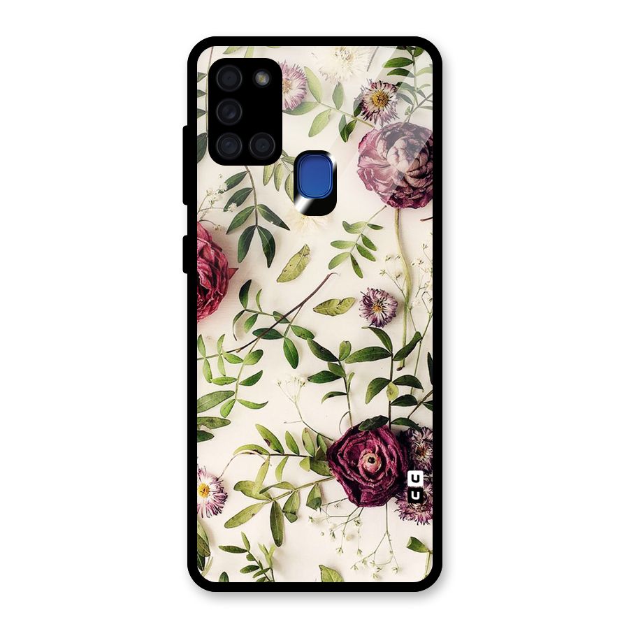 Vintage Rust Floral Glass Back Case for Galaxy A21s