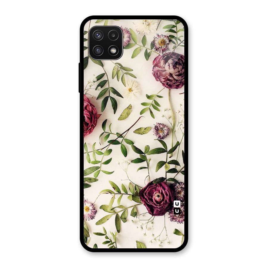 Vintage Rust Floral Glass Back Case for Galaxy A22 5G
