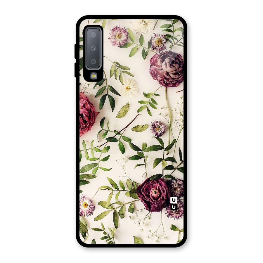 Vintage Rust Floral Glass Back Case for Galaxy A7 (2018)