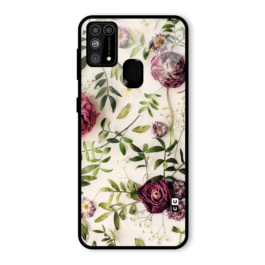 Vintage Rust Floral Glass Back Case for Galaxy F41