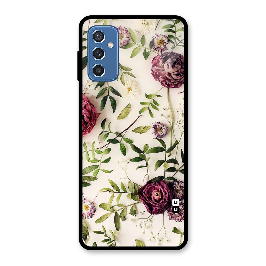 Vintage Rust Floral Glass Back Case for Galaxy M52 5G