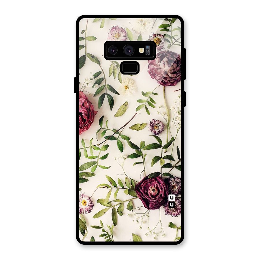 Vintage Rust Floral Glass Back Case for Galaxy Note 9