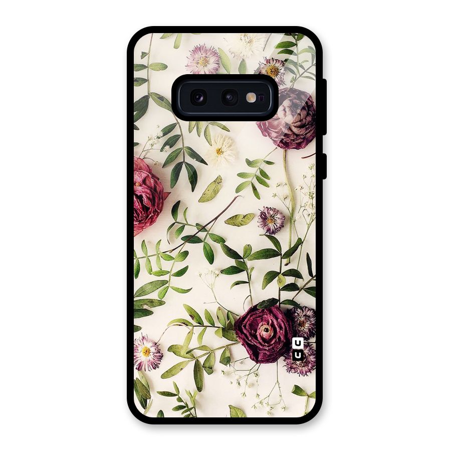 Vintage Rust Floral Glass Back Case for Galaxy S10e