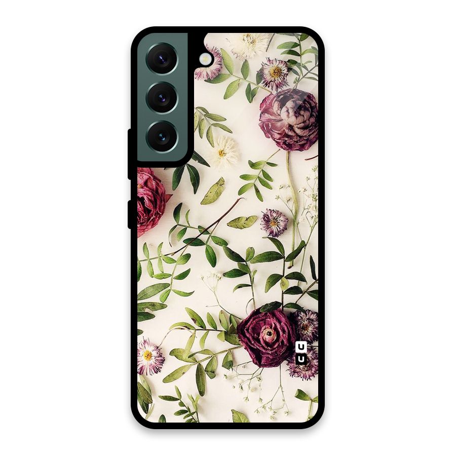 Vintage Rust Floral Glass Back Case for Galaxy S22 5G