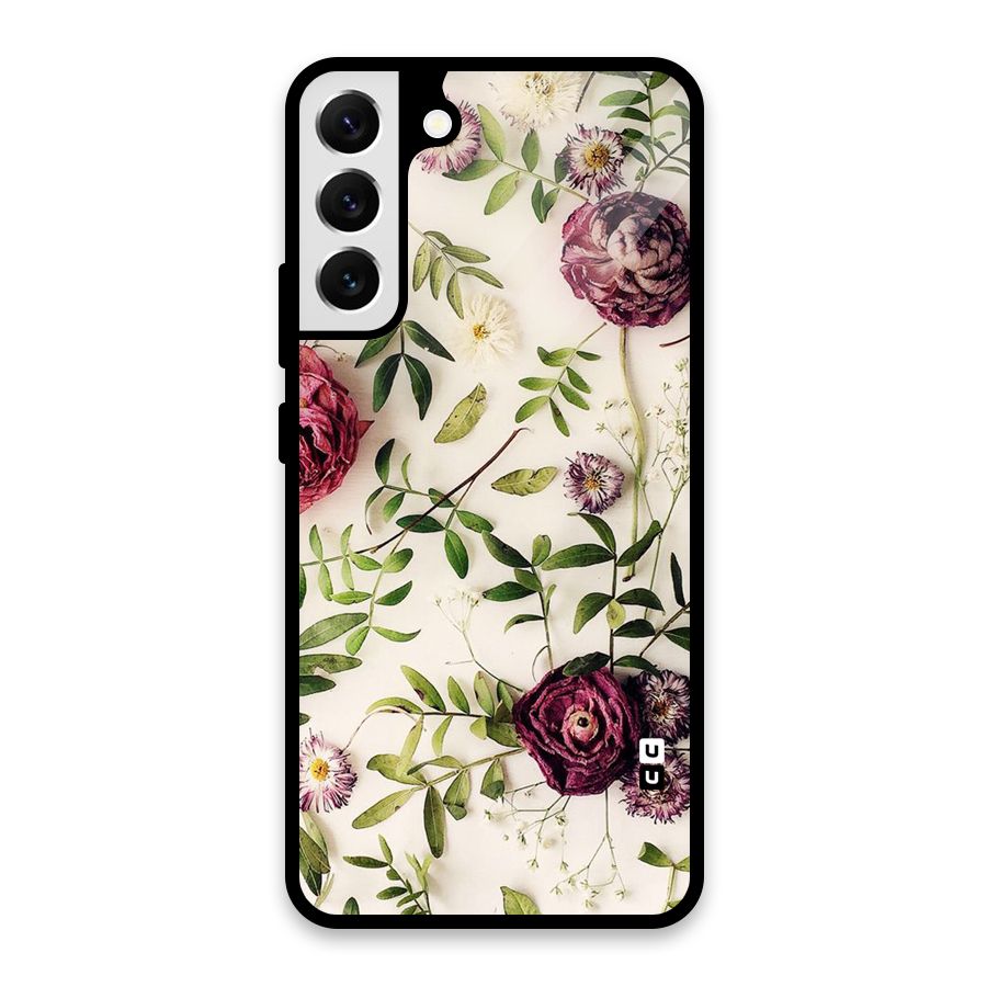 Vintage Rust Floral Glass Back Case for Galaxy S22 Plus 5G