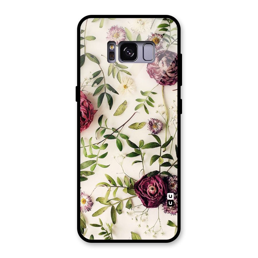 Vintage Rust Floral Glass Back Case for Galaxy S8