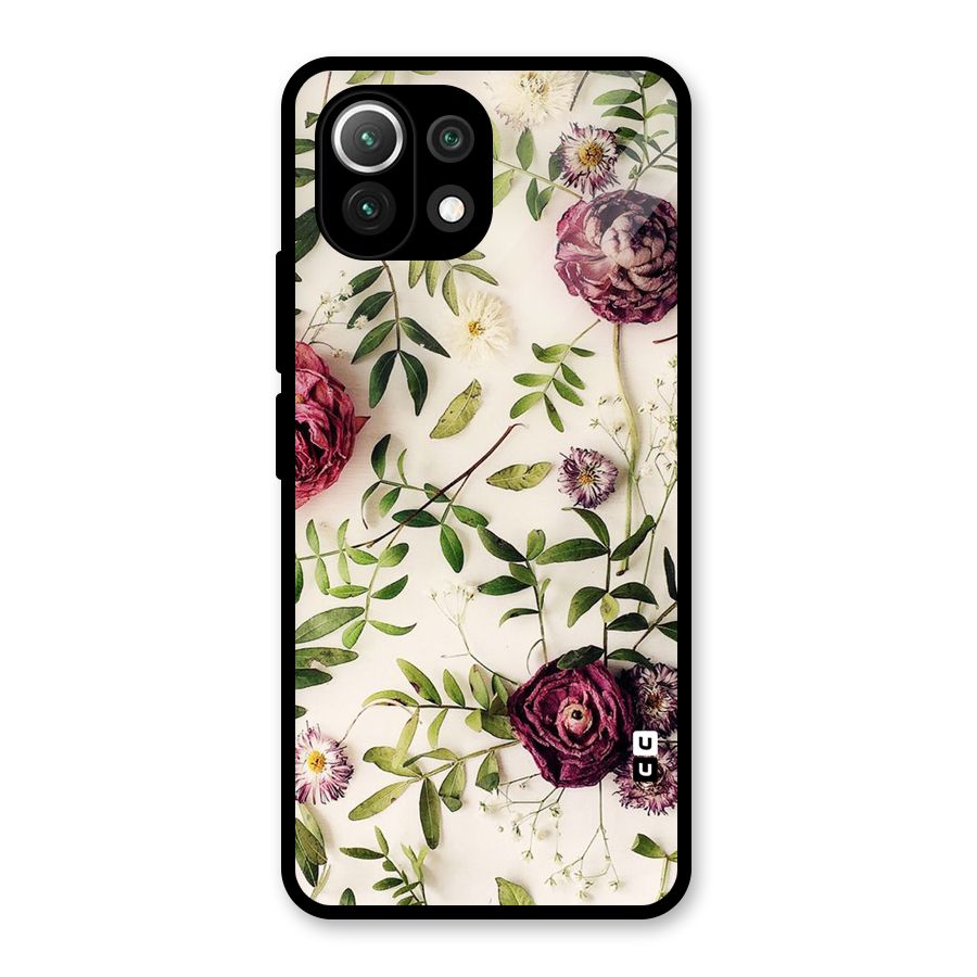 Vintage Rust Floral Glass Back Case for Mi 11 Lite