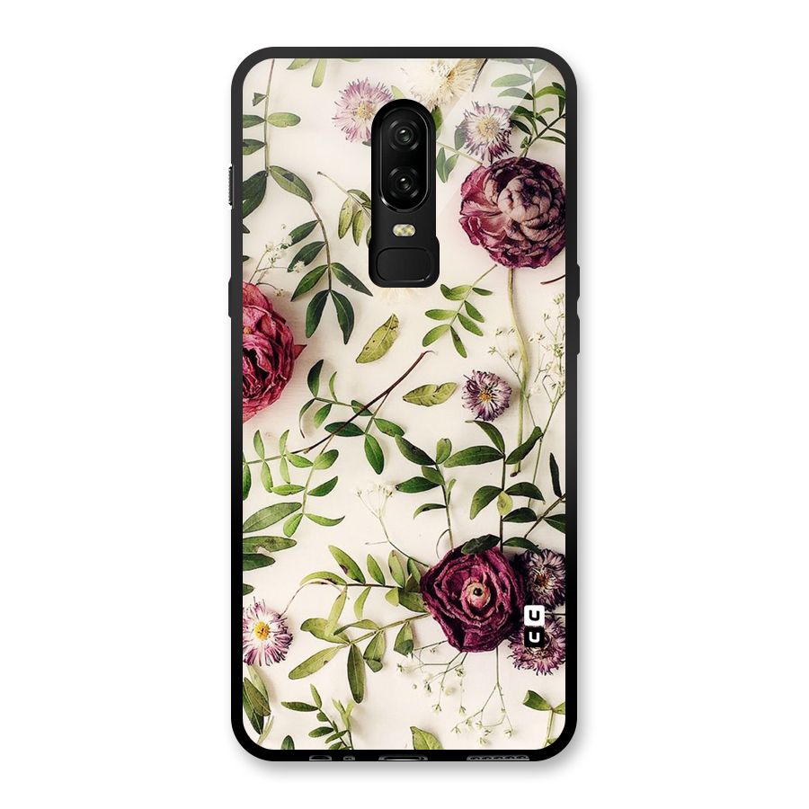 Vintage Rust Floral Glass Back Case for OnePlus 6