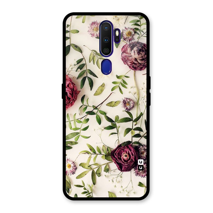 Vintage Rust Floral Glass Back Case for Oppo A9 (2020)