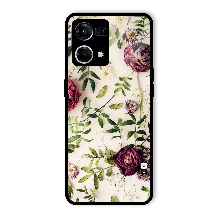 Vintage Rust Floral Glass Back Case for Oppo F21 Pro 4G