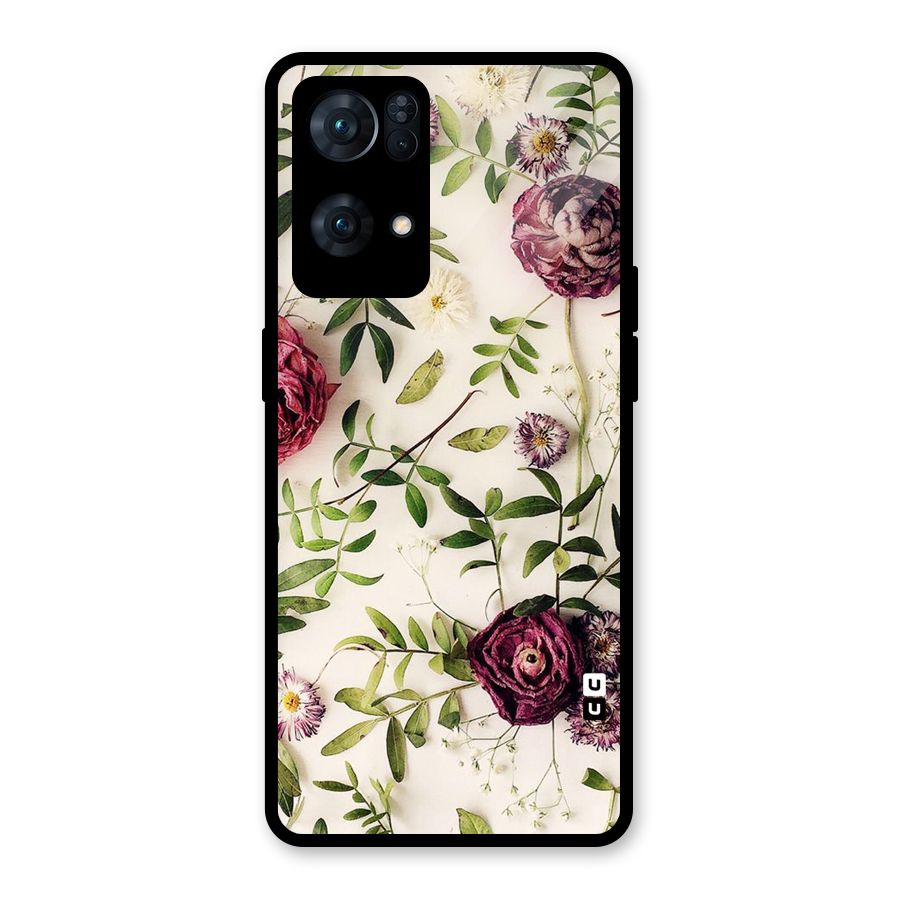 Vintage Rust Floral Glass Back Case for Oppo Reno7 Pro 5G