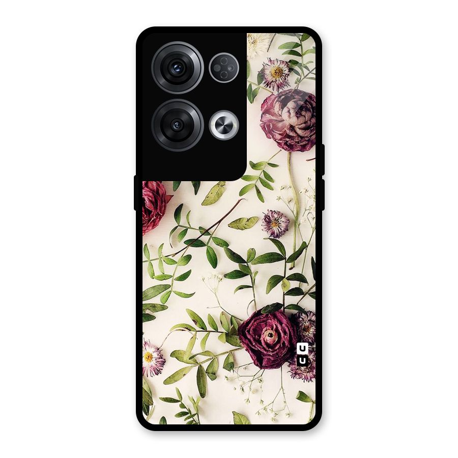 Vintage Rust Floral Glass Back Case for Oppo Reno8 Pro 5G