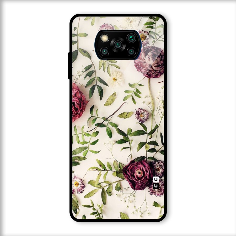 Vintage Rust Floral Glass Back Case for Poco X3