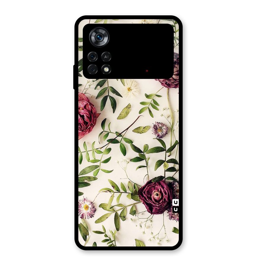 Vintage Rust Floral Glass Back Case for Poco X4 Pro 5G