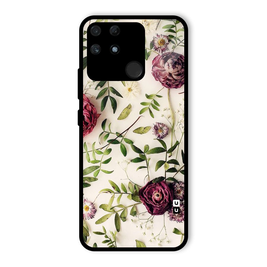 Vintage Rust Floral Glass Back Case for Realme Narzo 50A