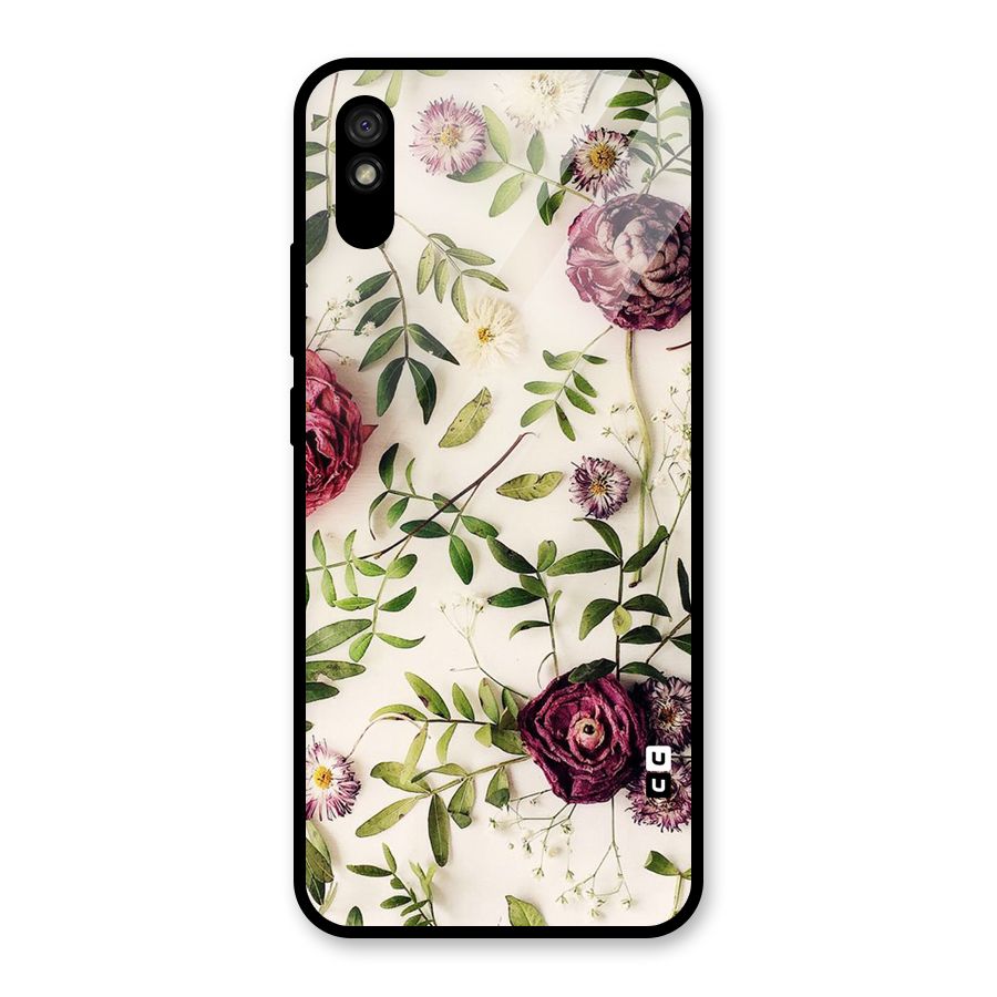 Vintage Rust Floral Glass Back Case for Redmi 9A