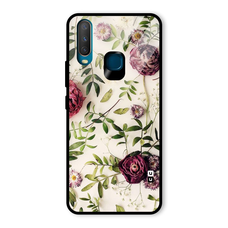 Vintage Rust Floral Glass Back Case for Vivo U10