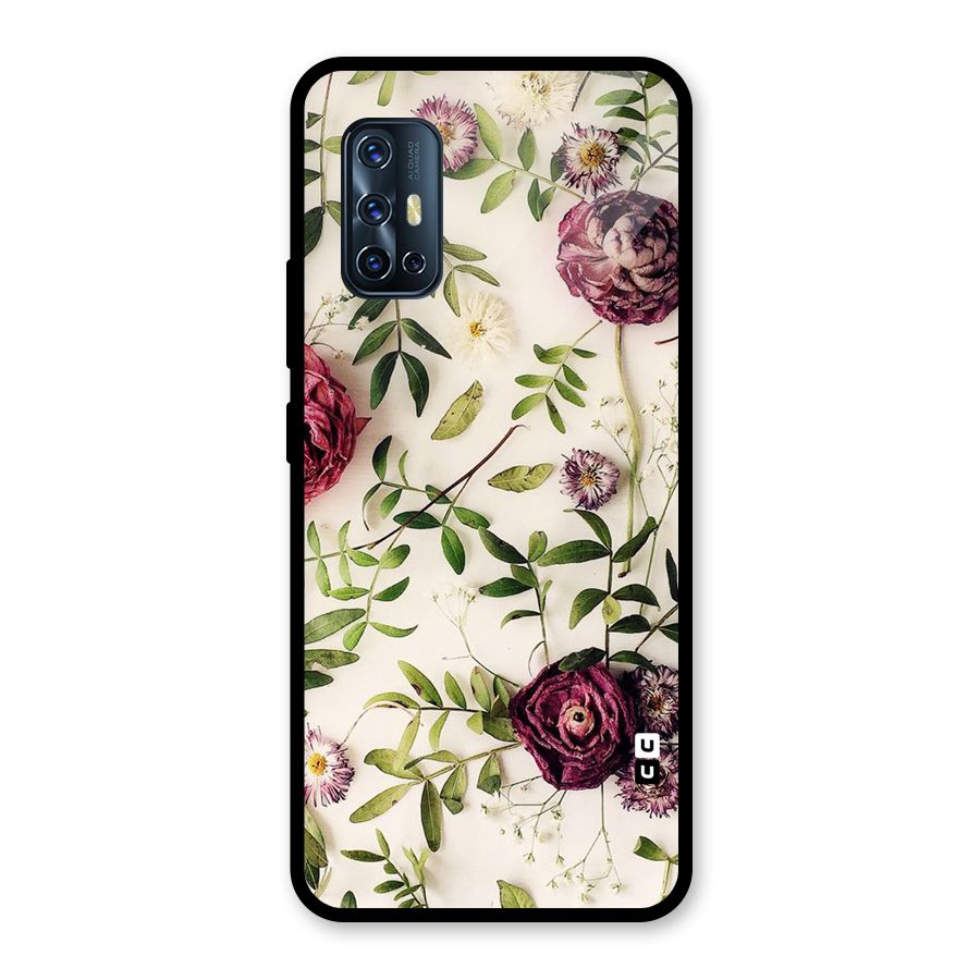 Vintage Rust Floral Glass Back Case for Vivo V17