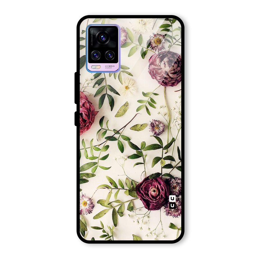 Vintage Rust Floral Glass Back Case for Vivo V20 Pro