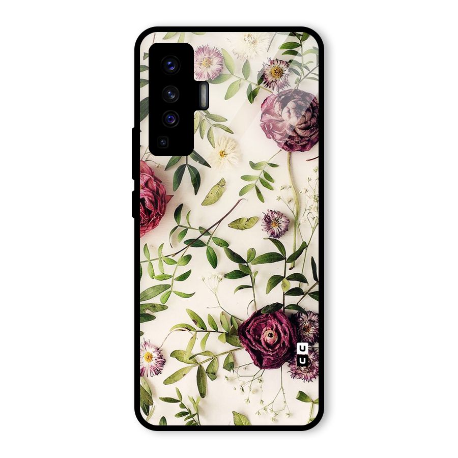 Vintage Rust Floral Glass Back Case for Vivo X50