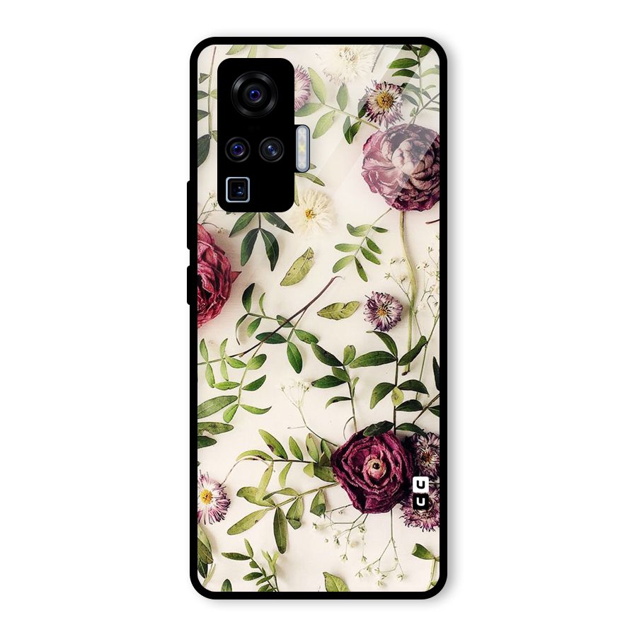 Vintage Rust Floral Glass Back Case for Vivo X50 Pro
