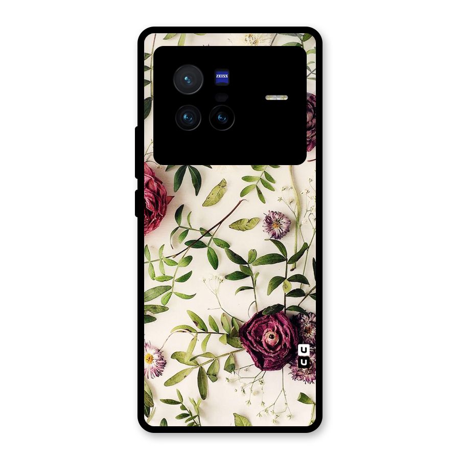 Vintage Rust Floral Glass Back Case for Vivo X80