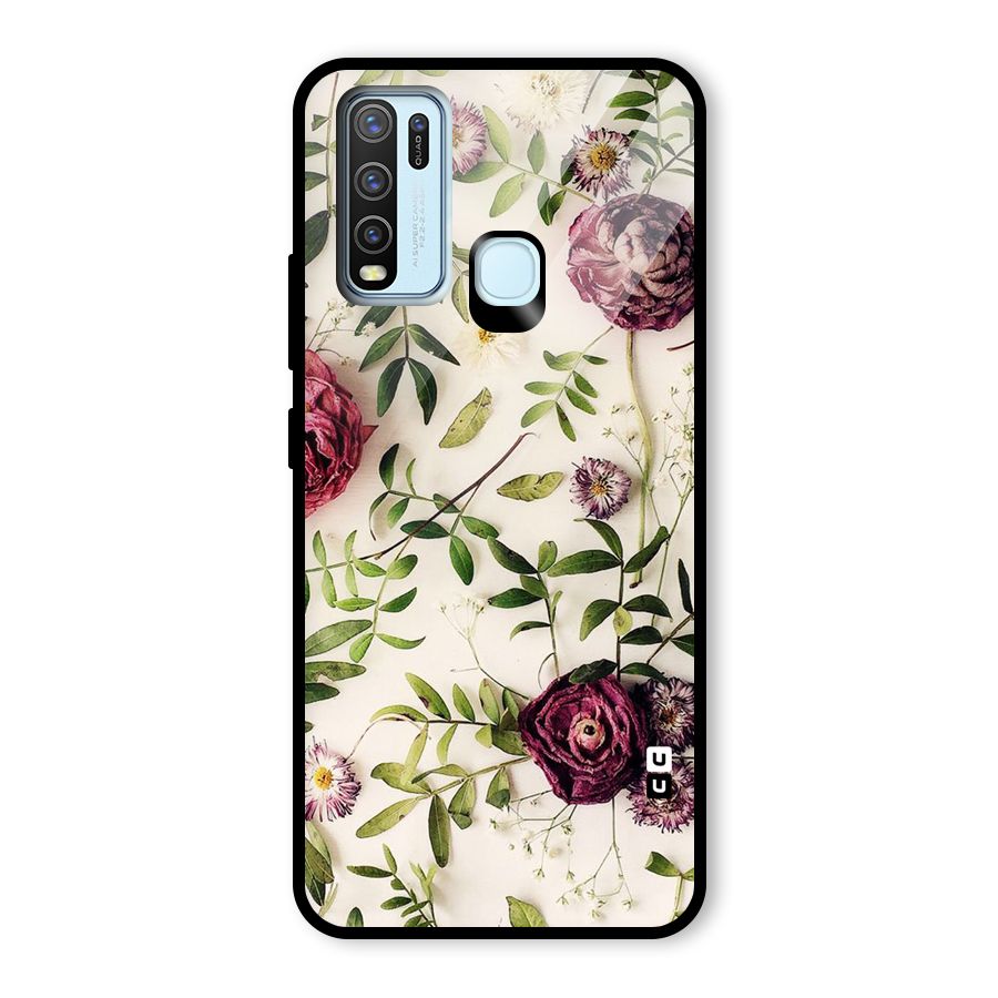 Vintage Rust Floral Glass Back Case for Vivo Y50