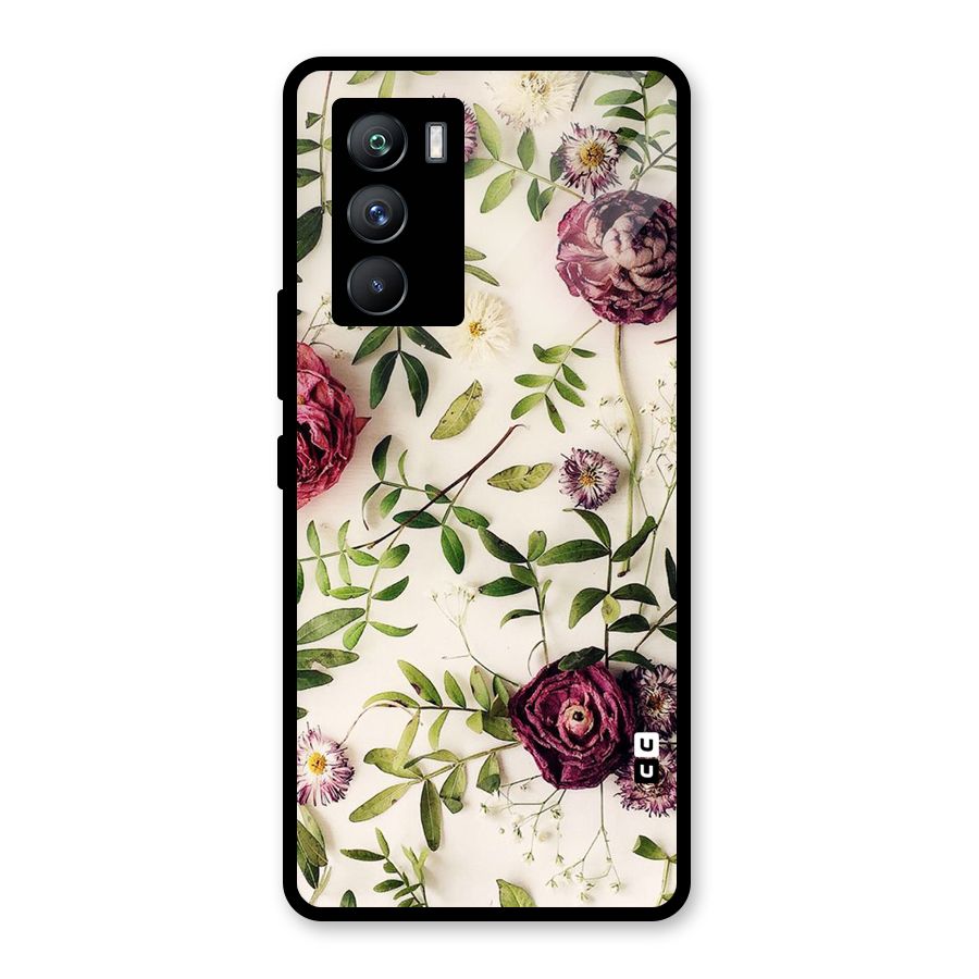 Vintage Rust Floral Glass Back Case for Vivo iQOO 9 SE