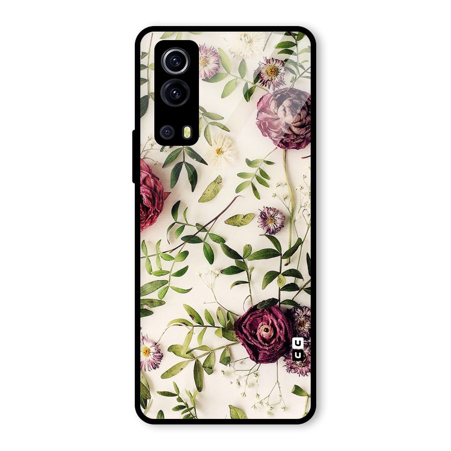 Vintage Rust Floral Glass Back Case for Vivo iQOO Z3
