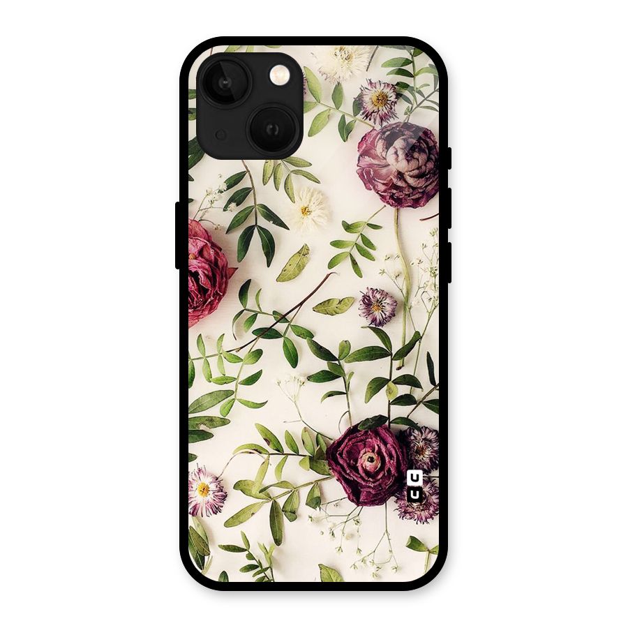 Vintage Rust Floral Glass Back Case for iPhone 13