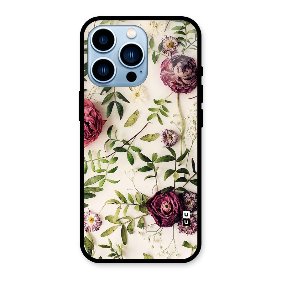 Vintage Rust Floral Glass Back Case for iPhone 13 Pro