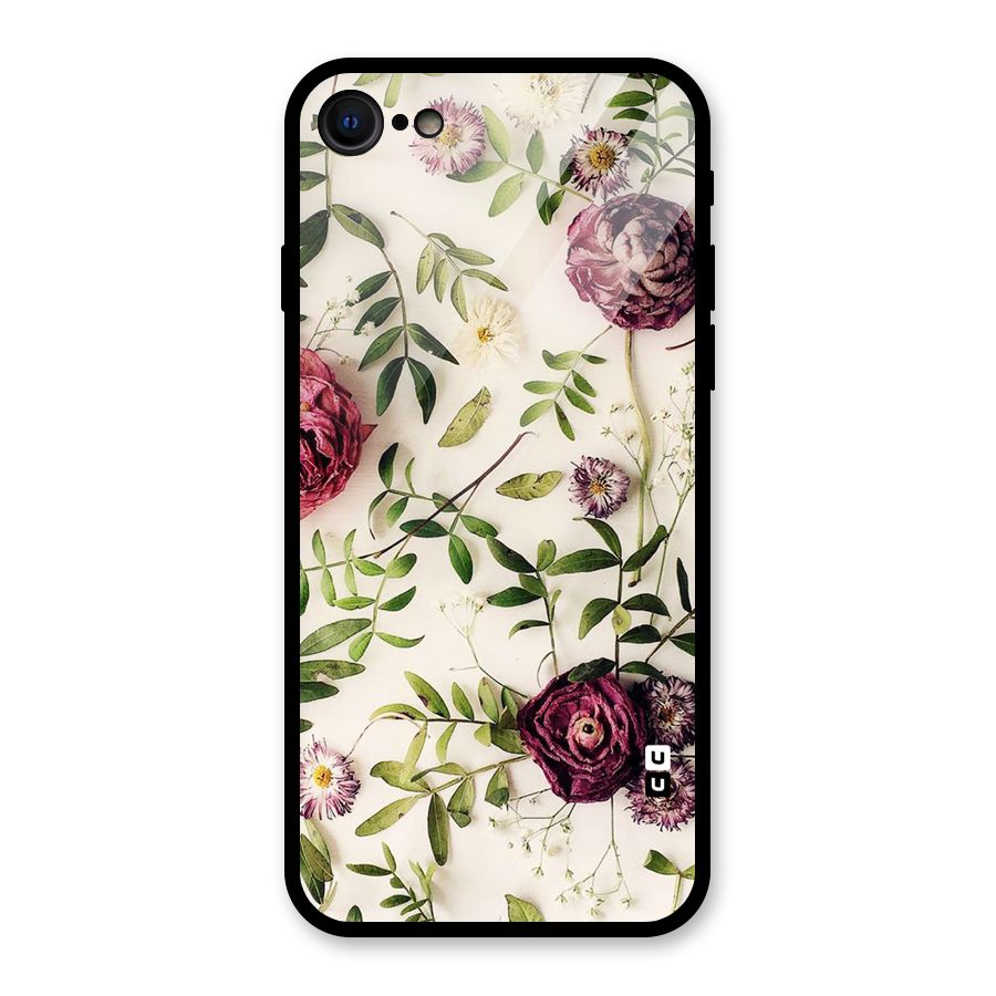 Vintage Rust Floral Glass Back Case for iPhone SE 2022