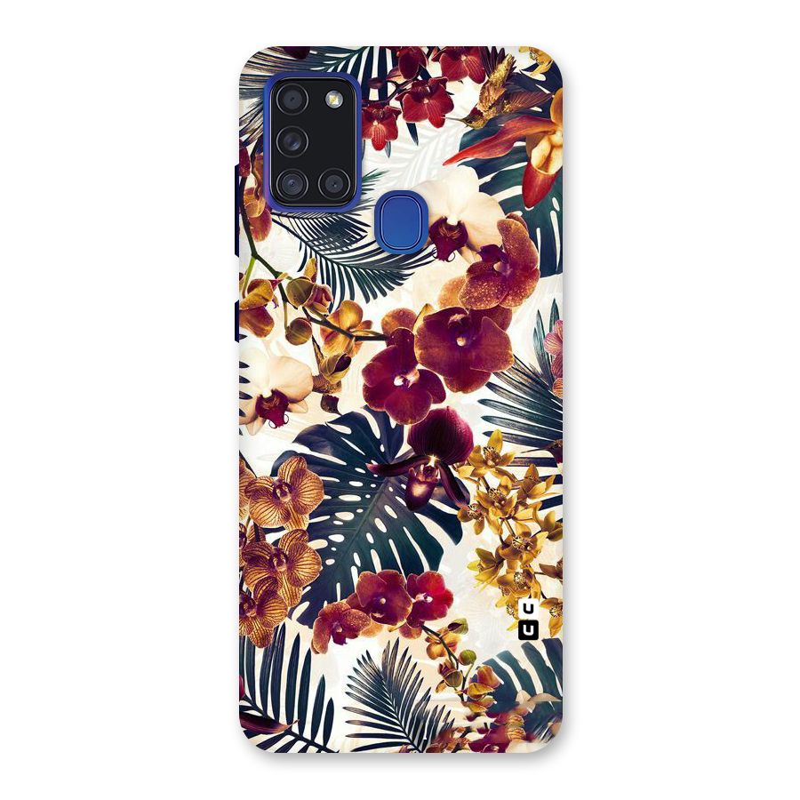 Vintage Rustic Flowers Back Case for Galaxy A21s