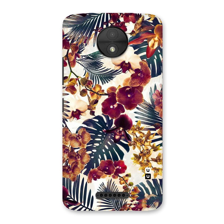 Vintage Rustic Flowers Back Case for Moto C