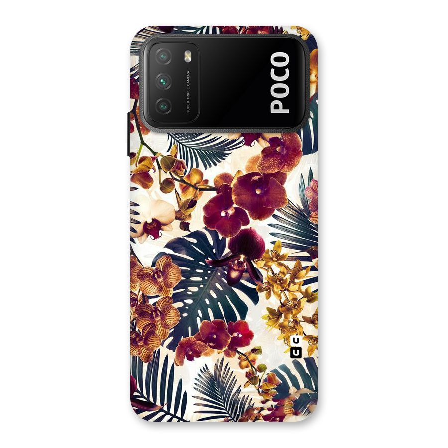 Vintage Rustic Flowers Back Case for Poco M3