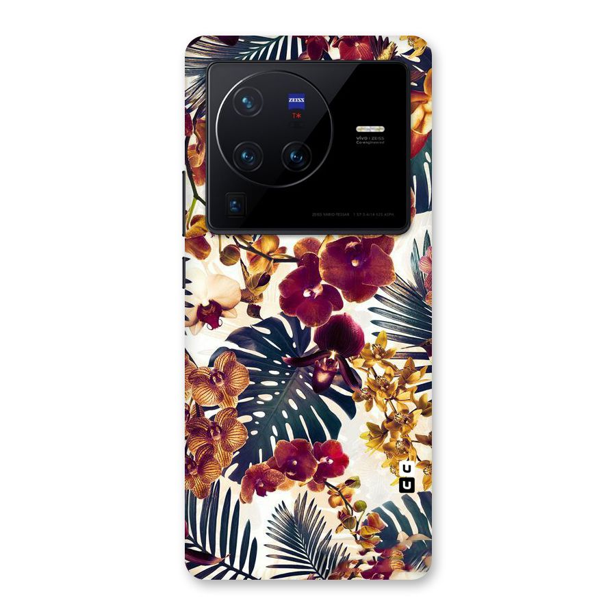 Vintage Rustic Flowers Back Case for Vivo X80 Pro