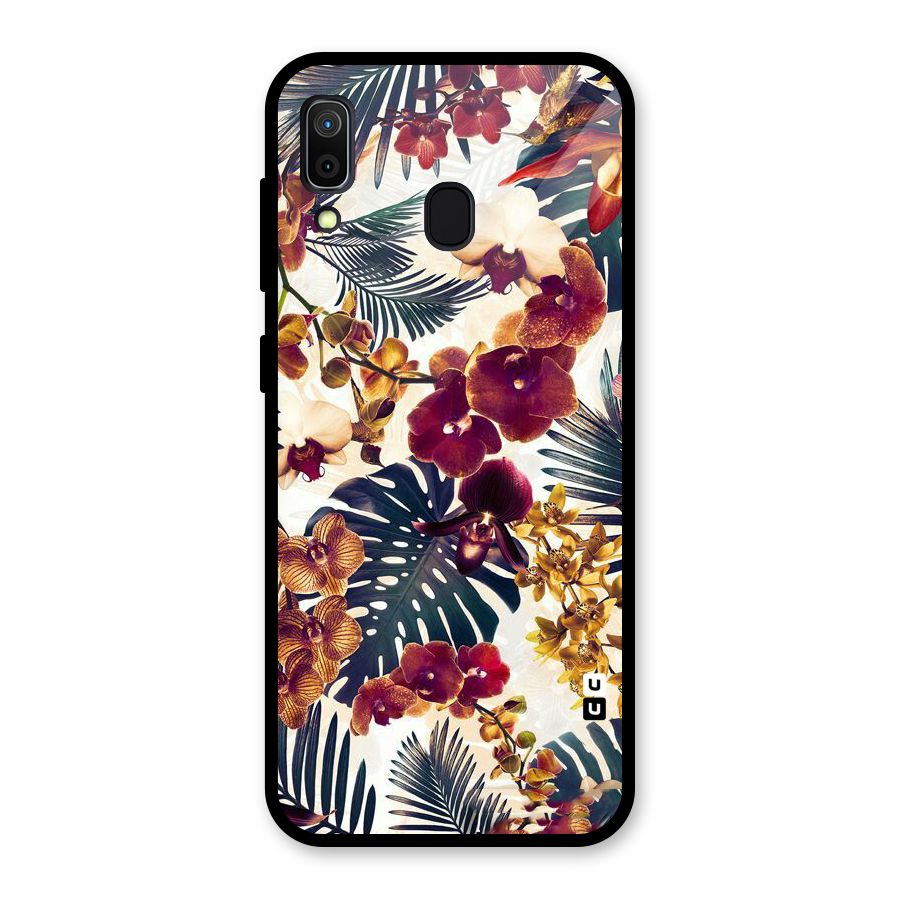 Vintage Rustic Flowers Glass Back Case for Galaxy A30