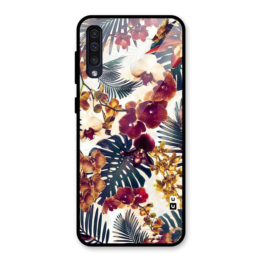 Vintage Rustic Flowers Glass Back Case for Galaxy A50s