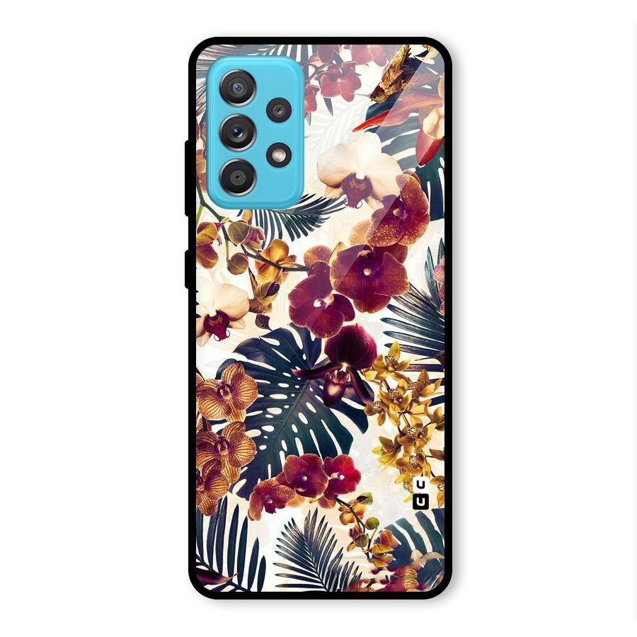 Vintage Rustic Flowers Glass Back Case for Galaxy A52