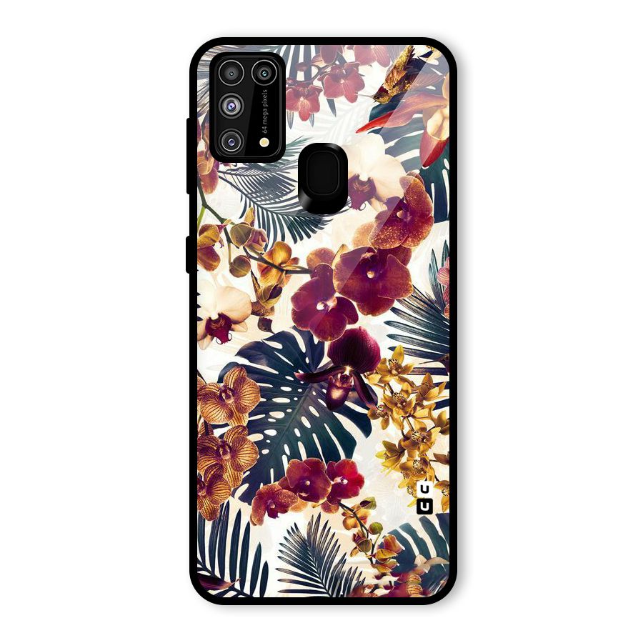 Vintage Rustic Flowers Glass Back Case for Galaxy M31