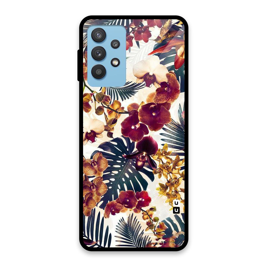 Vintage Rustic Flowers Glass Back Case for Galaxy M32 5G
