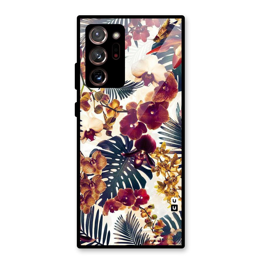 Vintage Rustic Flowers Glass Back Case for Galaxy Note 20 Ultra