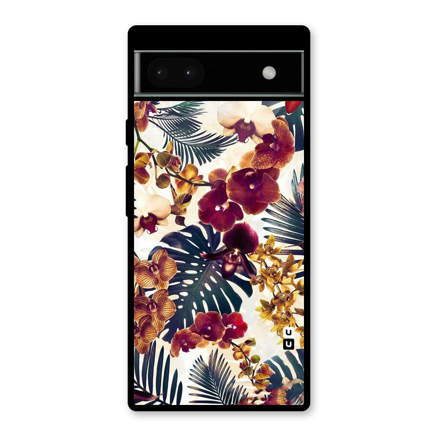 Vintage Rustic Flowers Glass Back Case for Google Pixel 6a
